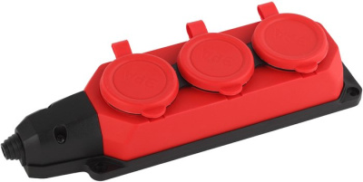 Колодка удлинителя ЭРА K-3e-RED-IP44 Б0044552 