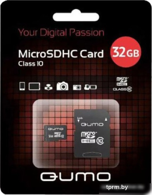 QUMO microSDHC QM32GMICSDHC10U3 32GB (с адаптером) 