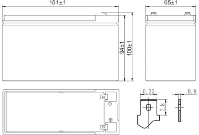 Аккумулятор для ИБП Delta HR 12-28W (12В/7 А·ч) 