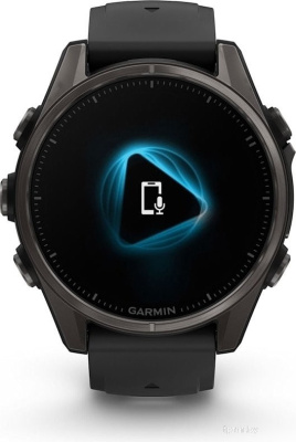 Garmin Fenix 8 Sapphire 43мм (титановый угольно-черный DLC, пепельно-серый ремешок) 