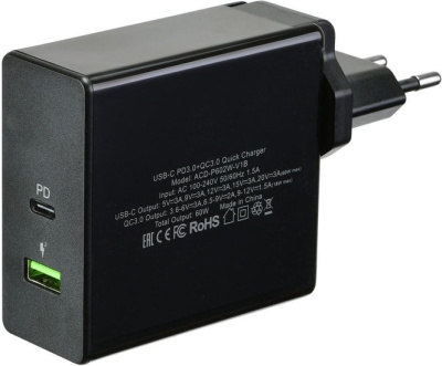 Сетевое зарядное ACD ACD-P602W-V1B 
