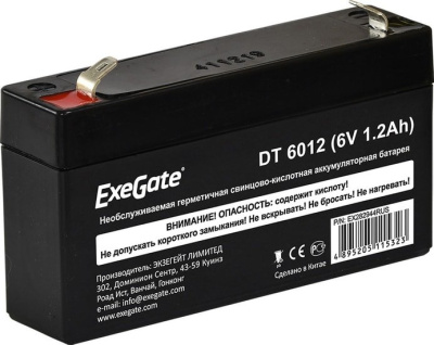 Аккумулятор для ИБП ExeGate DT 6012 (6В, 1.2 А·ч)