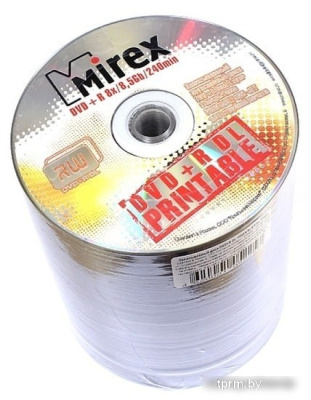 DVD-R диск Mirex Dual Layer 8.5Gb 8x Mirex printable in-t 100 шт.Bulk UL130069A8T 