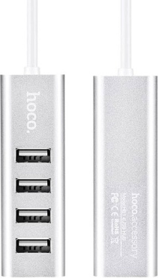 USB-хаб Hoco HB1 (серебристый)