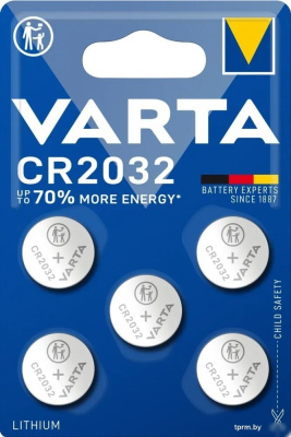 Элементы питания Varta Lithium CR2032 3V 6032229405 (5шт) 