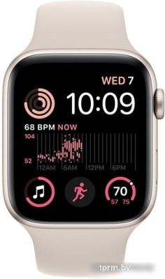 Умные часы Apple Watch SE 2 44 мм (алюминиевый корпус, звездный свет/звездный свет, спортивный силиконовый ремешок M/L) 