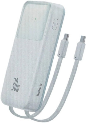Baseus Comet Series Dual-Cable Digital Display Fast Charge Power Bank 30W 10000mAh (белый) 