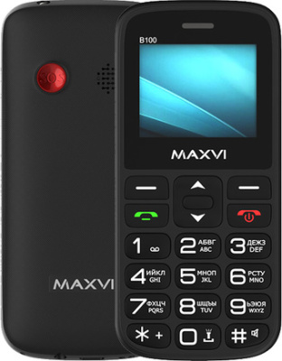 Кнопочный телефон Maxvi B100 (черный)