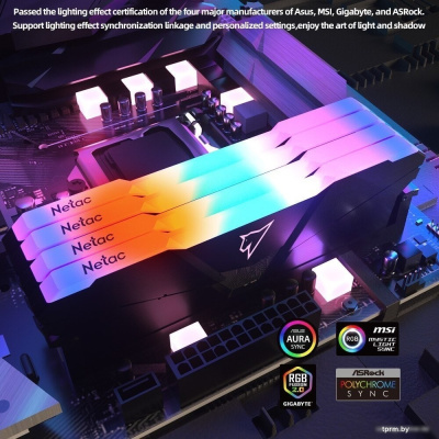 Оперативная память Netac Shadow RGB 2x16ГБ DDR4 3200МГц NTSRD4P32DP-32E 
