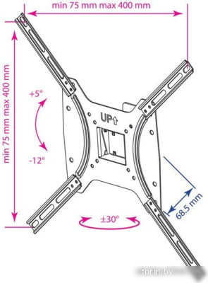 Кронштейн Kromax OPTIMA-402 (черный) 