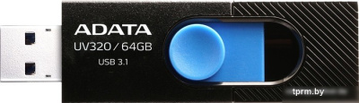 USB Flash A-Data UV320 64GB (черный/голубой) 