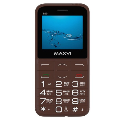 Кнопочный телефон Maxvi B231 (коричневый) 