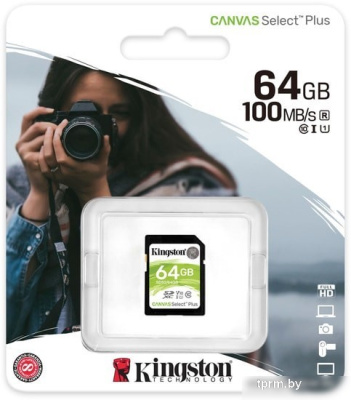 Карта памяти Kingston Canvas Select Plus SDXC 64GB 