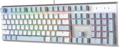 Клавиатура A4Tech Fstyler FS100 Neon (серебристый/голубой) 