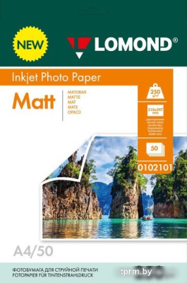 Фотобумага Lomond двухсторонняя матовая А4 250 г/м2 50 л 0102101 