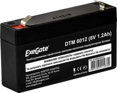 Аккумулятор для ИБП ExeGate DTM 6012 (6В, 1.2 А·ч) 
