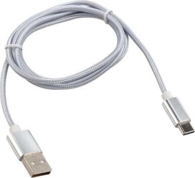 Кабель Rexant 18-1899 USB Type-A - USB Type-C (1 м, серебристый) 