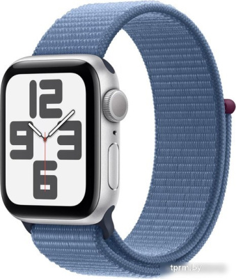 Умные часы Apple Watch SE 2 40 мм (алюминиевый корпус, серебристый/синий шторм, нейлоновый ремешок) 