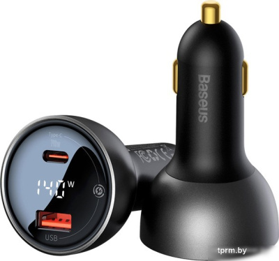 Автомобильное зарядное Baseus Digital Display PD3.1 Dual Fast Charger U+С 140W Set 
