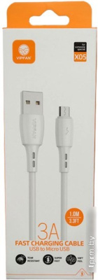 Кабель Vipfan X05 USB Type-A -microUSB (1 м, белый) 