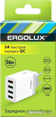 Сетевое зарядное Ergolux ELX-РA02QC-C01 
