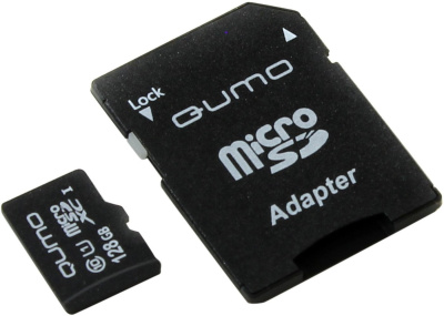 QUMO QM128GMICSDXC10U1 microSDXC 128GB + адаптер 