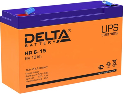 Аккумулятор для ИБП Delta HR 6-15 (6В/15 А·ч) 
