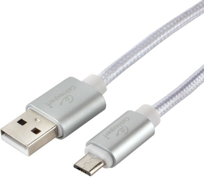 Кабель Cablexpert USB Type-A - microUSB CC-U-mUSB02S-1.8M (1.8 м, серебристый) 