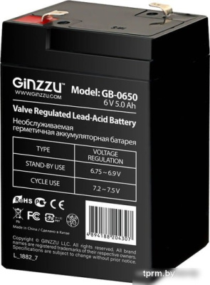 Аккумулятор для ИБП Ginzzu GB-0650 (6В/5 А·ч) 