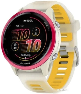 Умные часы Garmin Forerunner 570 42 мм (бежевый/розовый) 