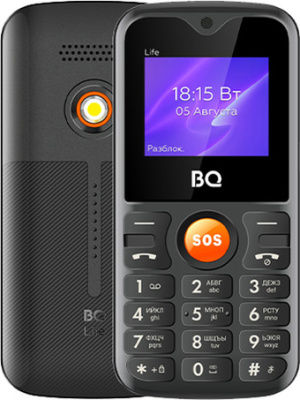Кнопочный телефон BQ-Mobile BQ-1853 Life (черный/оранжевый) 