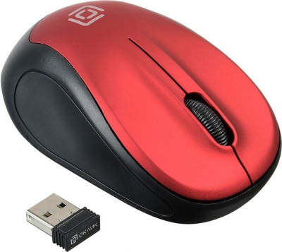 Мышь Oklick 665MW (черный/красный) 