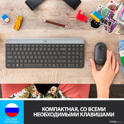 Офисный набор Logitech MK470 Slim Wireless Combo 920-009204 (графитовый) 