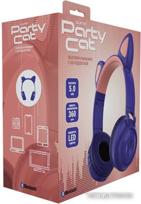 Наушники QUMO Party Cat 32304 (фиолетовый) 