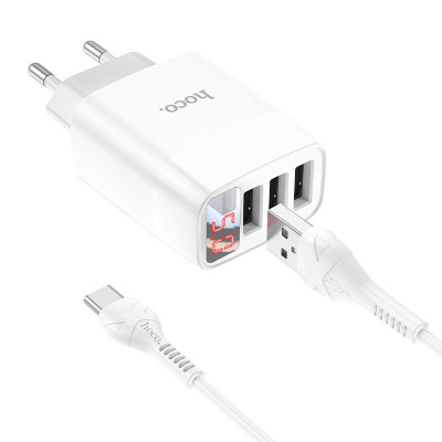Сетевое зарядное Hoco C93A Easy charge (белый) 