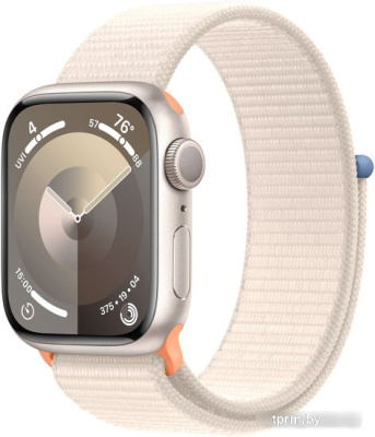 Умные часы Apple Watch Series 9 41 мм (алюминиевый корпус, звездный свет/звездный свет, нейлоновый ремешок) 