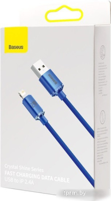 Кабель Baseus Crystal Shine USB Type-A - Lightning (2 м, синий) 