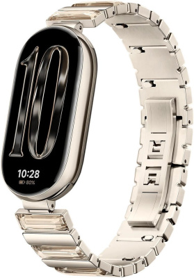 Фитнес-браслет Xiaomi Smart Band 10 M2459B1 (искрящееся золото, с золотистым металлическим браслетом, международная версия)