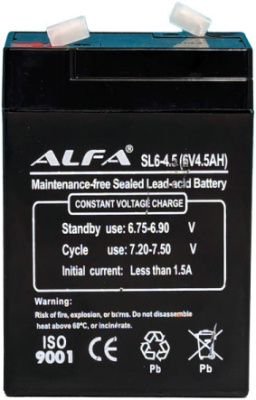 Аккумулятор для ИБП ALFA SL6-4.5 (6V-4.5Ah)