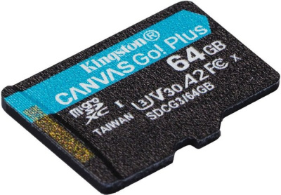 Карта памяти Kingston Canvas Go! Plus microSDXC 64GB (с адаптером) 