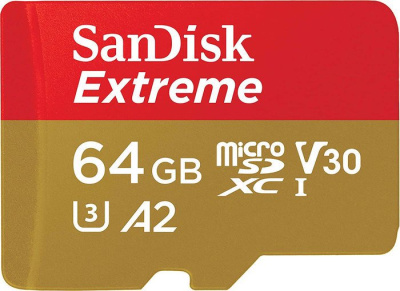 Карта памяти SanDisk Extreme microSDXC SDSQXAH-064G-GN6MN 64GB 