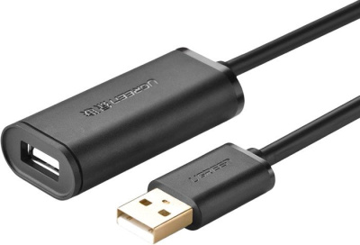 Кабель Ugreen US121 10319 USB Type-A - USB Type-A (5 м, черный) 