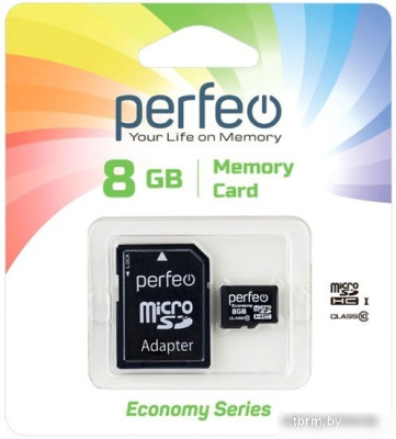 Perfeo microSDHC PF8GMCSH10AES 8GB (с адаптером) 