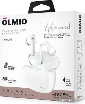 Наушники Olmio TWE-022 (белый) 