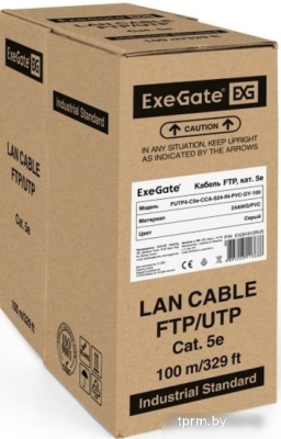 Кабель ExeGate FUTP4-C5e-CCA-S24-IN-PVC-GY-100 FTP 