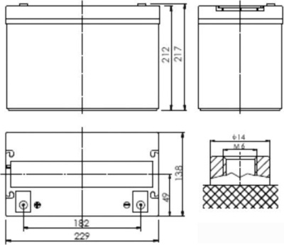 Аккумулятор для ИБП Powerman CA12500/UPS (12В/50 А·ч) 