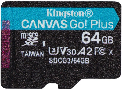 Карта памяти Kingston Canvas Go! Plus microSDXC 64GB (с адаптером) 