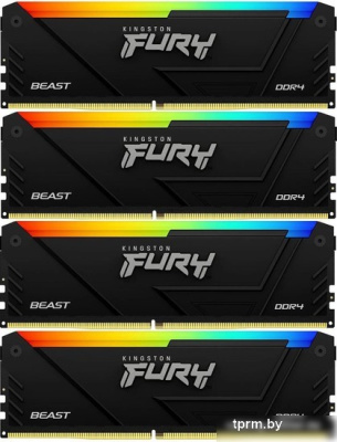 Оперативная память Kingston FURY Beast RGB 4x32ГБ DDR4 3600 МГц KF436C18BB2AK4/128 