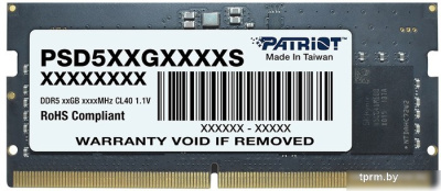 Оперативная память Patriot Signature Line 16ГБ DDR5 SODIMM 4800 МГц PSD516G480081S 