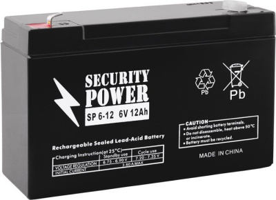 Аккумулятор для ИБП Security Power SP 6-12 F1 (6В/12 А·ч) 